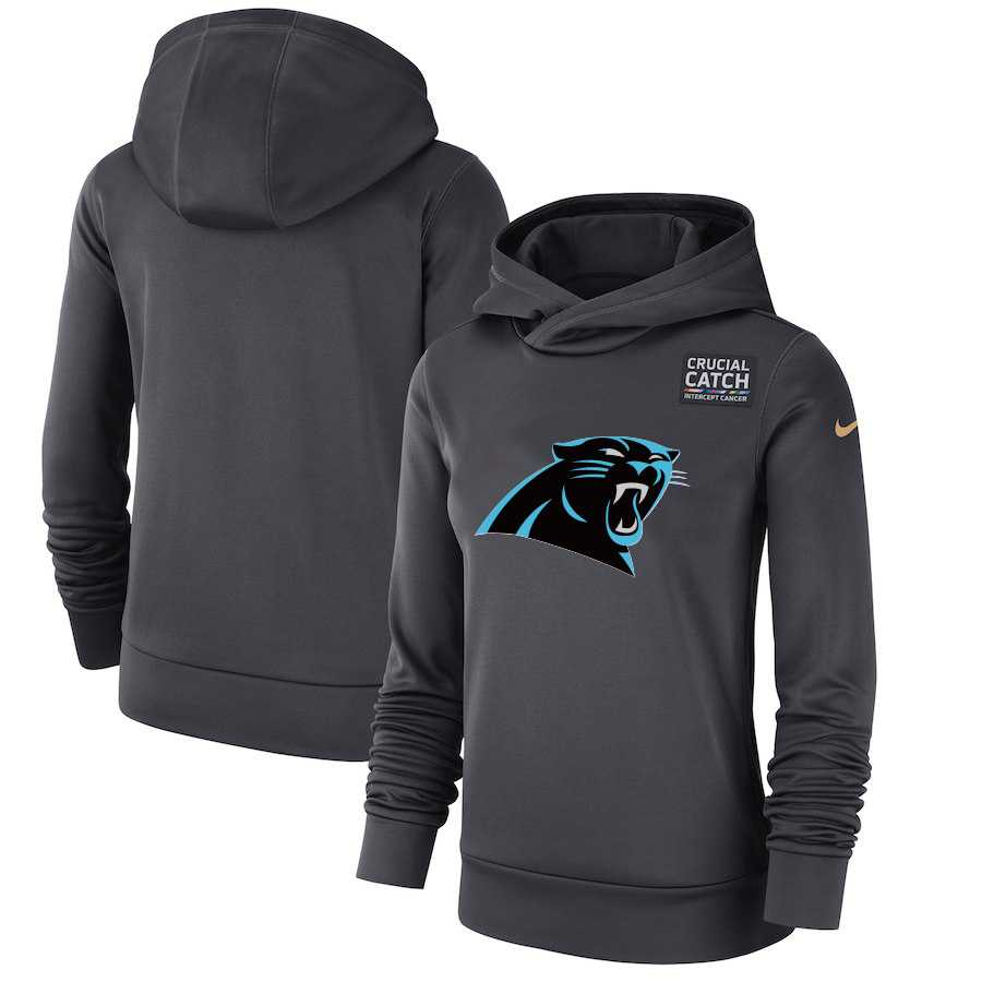 Women Carolina Panthers Anthracite Nike Crucial Catch Performance Hoodie,We sell and wholesale Women Carolina Panthers Anthracite Nike Crucial Catch Performance Hoodie on line form chian!